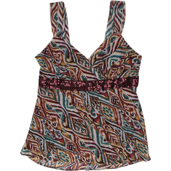 Y2K Ladies Mix It Pattern Sleeveless Top Size L