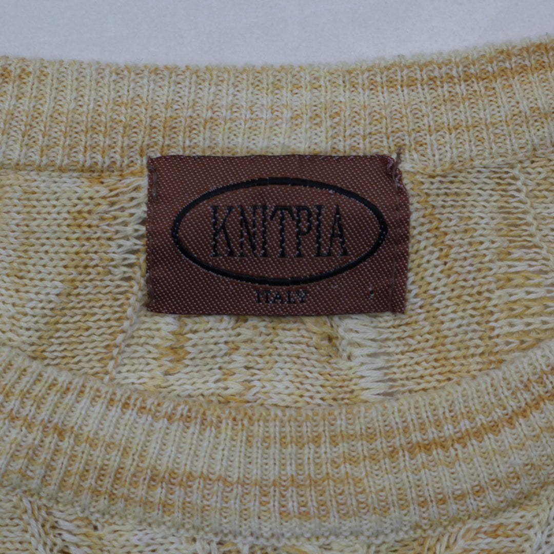 Vintage 1990s Knitpia Italy 3D Textured Knit Pattern Sweater | Migration_Knitwear & Sweaters - Back View | Fashion Rerun