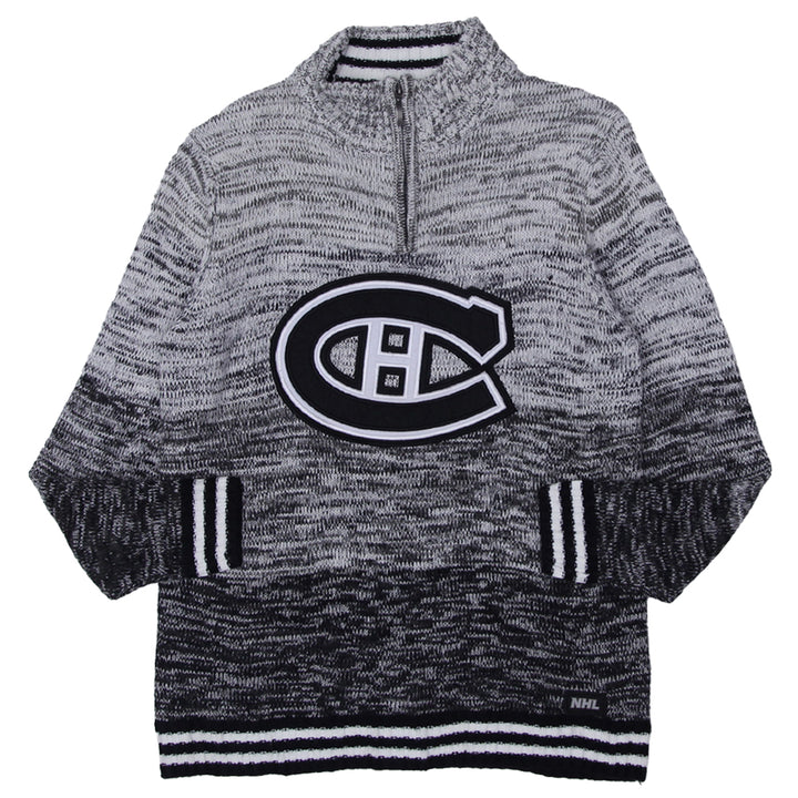 Mens NHL Montreal Canadiens Quarter Zip Knit Sweater - Fashion Rerun Vintage Migration_Sweaters