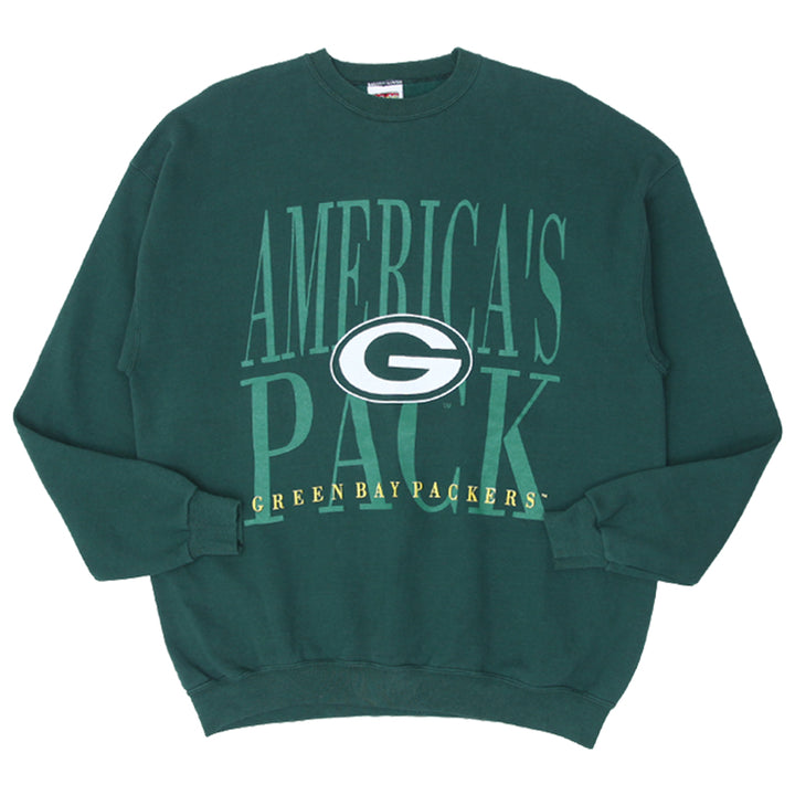 Vintage 90's Green Bay Packers "America's Pack" Sweatshirt 20 Sport Made in USA  XL - Fashion Rerun Vintage Migration_Sweaters