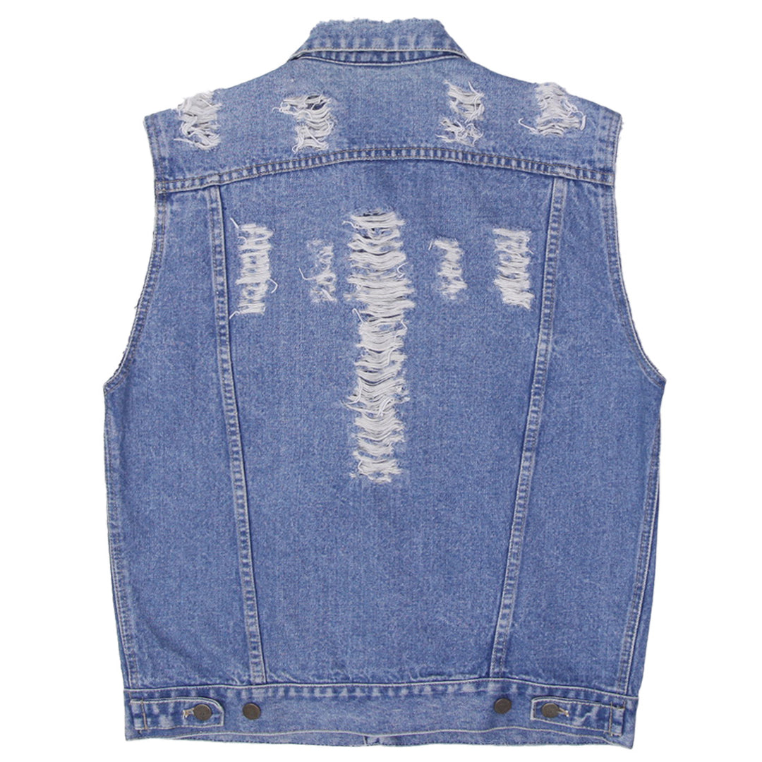 Vintage Georges Marciano By Guess Ripped Denim Vest