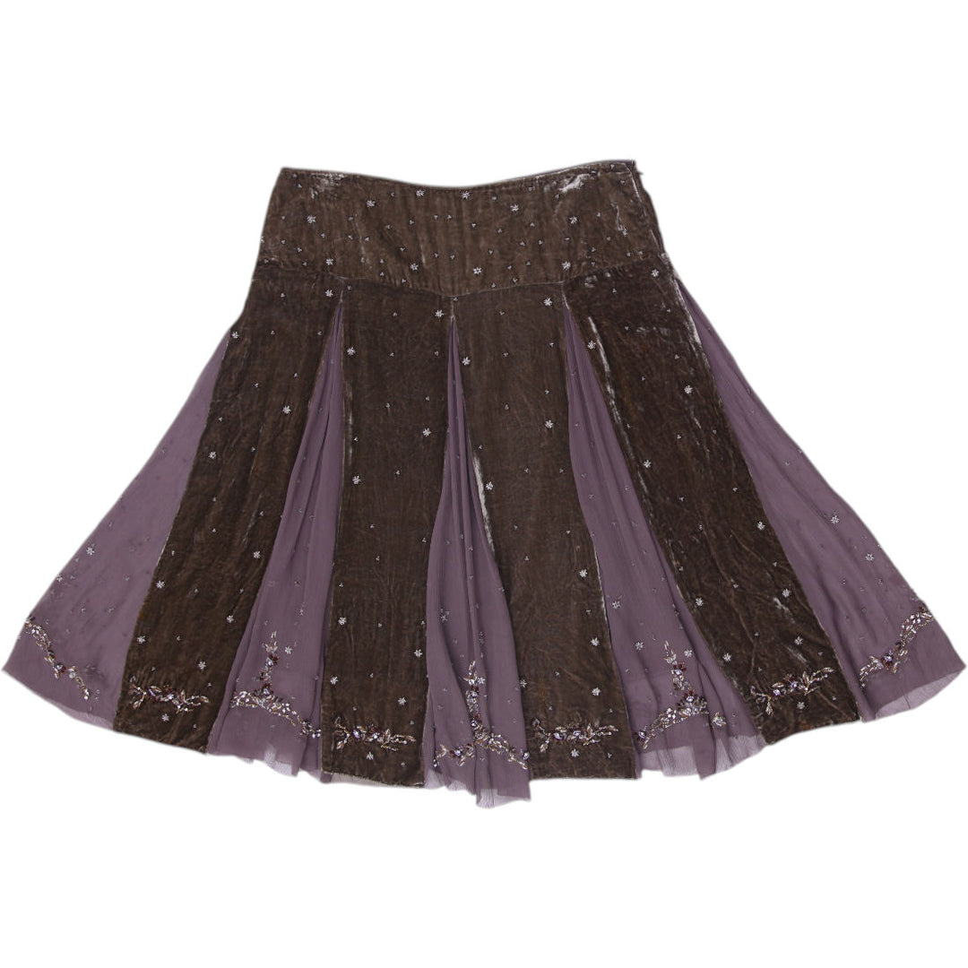 Y2K Ladies Elie Tahari Embellished Elegant Midi Skirt Size M
