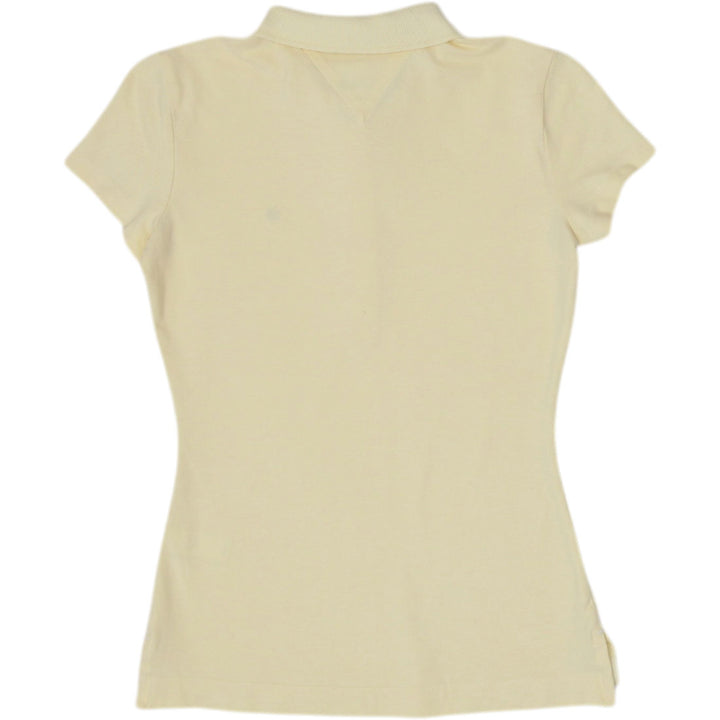 Ladies Tommy Hilfiger Polo Yellow Slim Fit Logo Polo T-Shirt Size XS