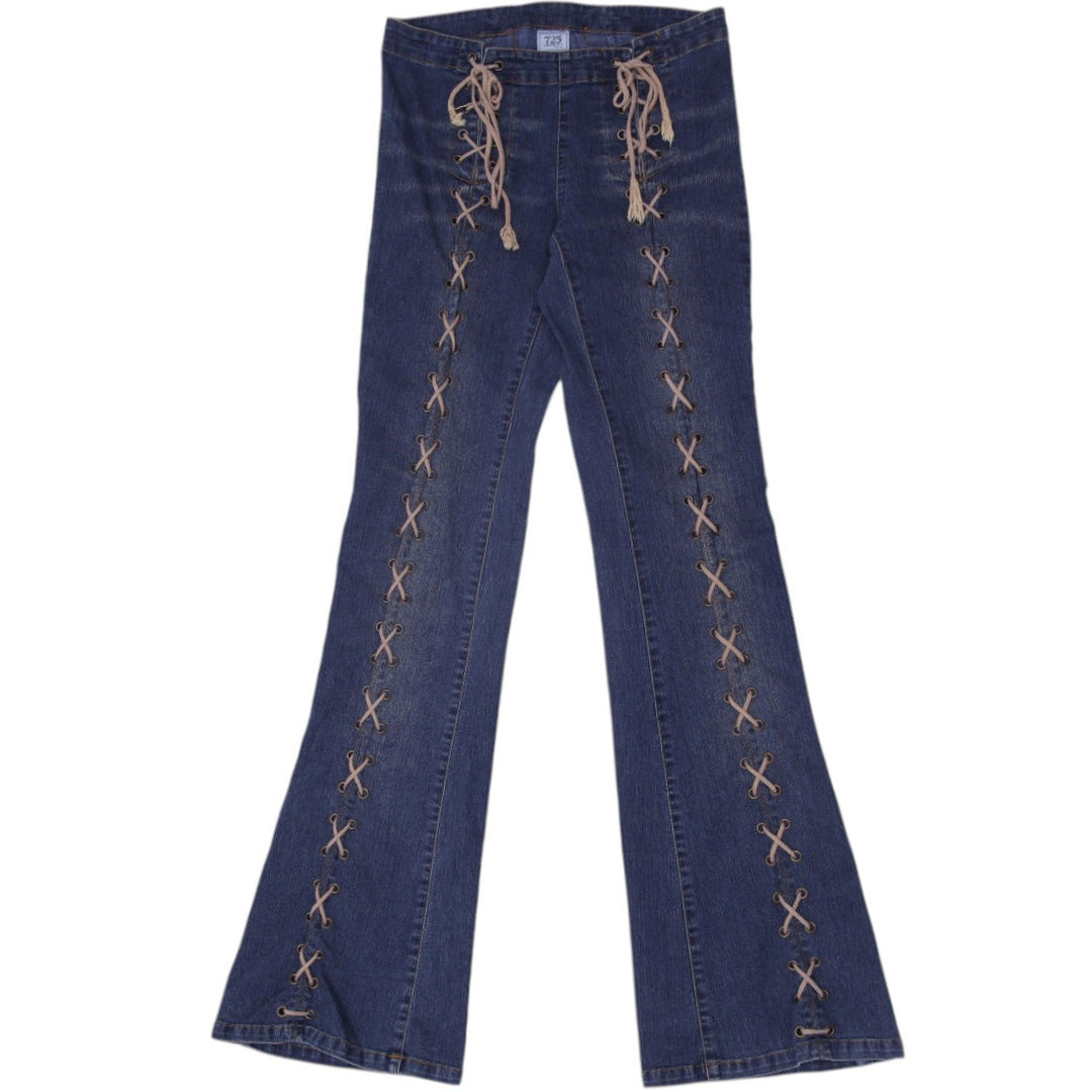 Y2K Ladies 725 Originals Front Lace Up Flare Jeans | Migration_Jeans & Pants | Fashion Rerun