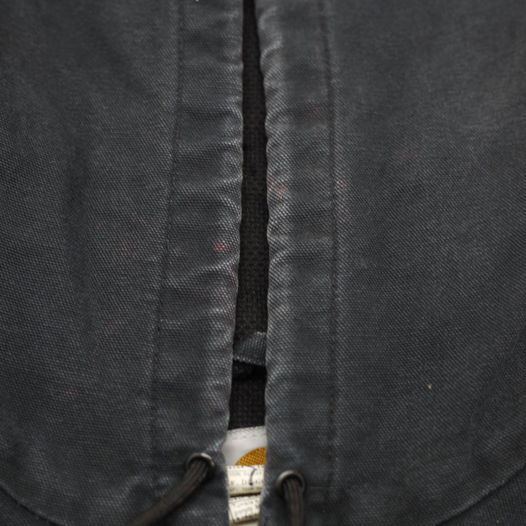 Mens Carhartt J131-BLK Black Hooded Workwear Jacket Size XL