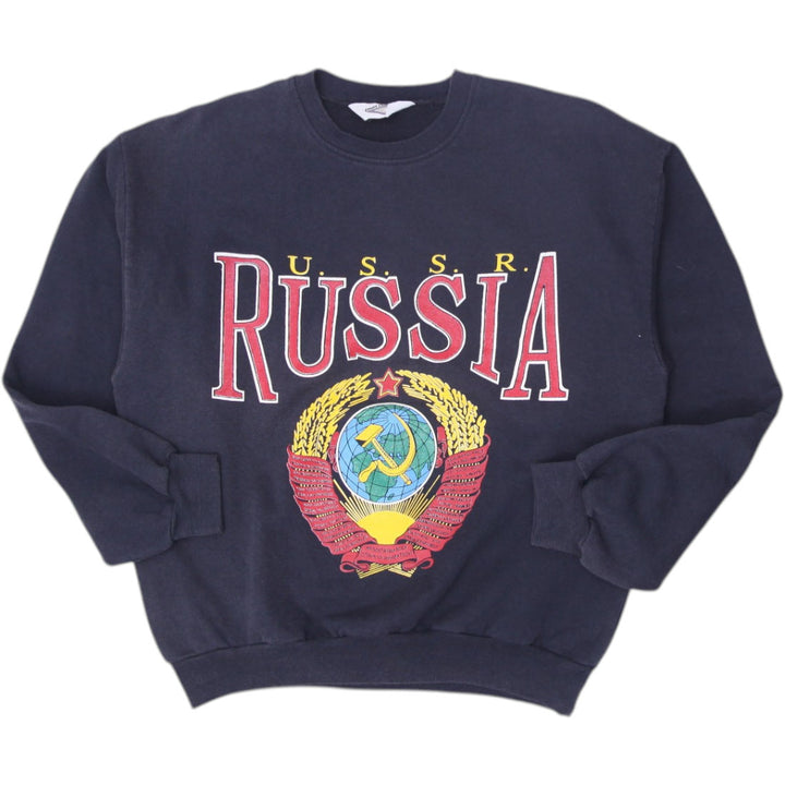 Vintage Mens Court Club USSR Russia Black Sweatshirt Crewneck Graphic | Migration_Sweatshirt | Fashion Rerun