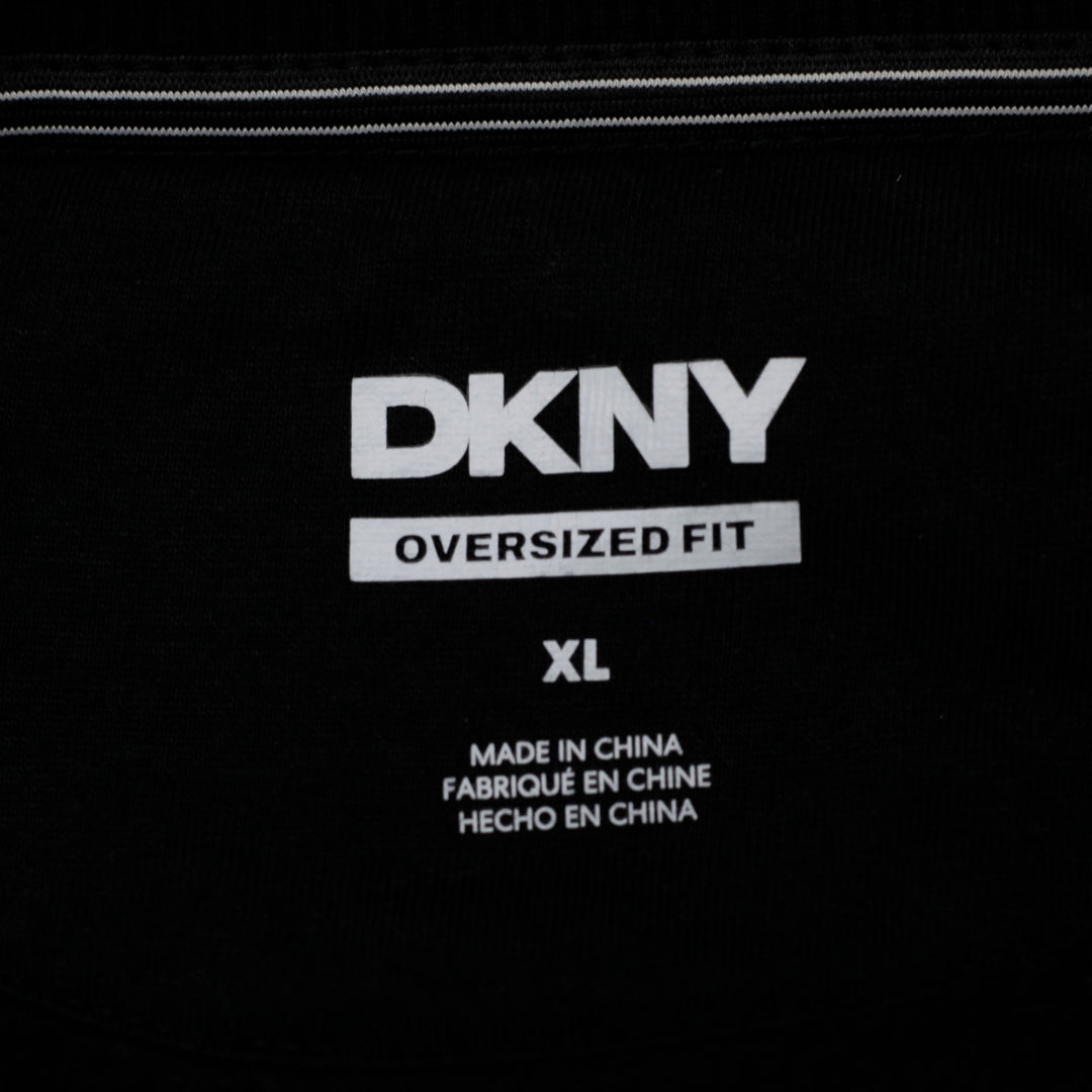 Mens DKNY Oversized Fit Crewneck Pullover Sweatshirt Black Size XL