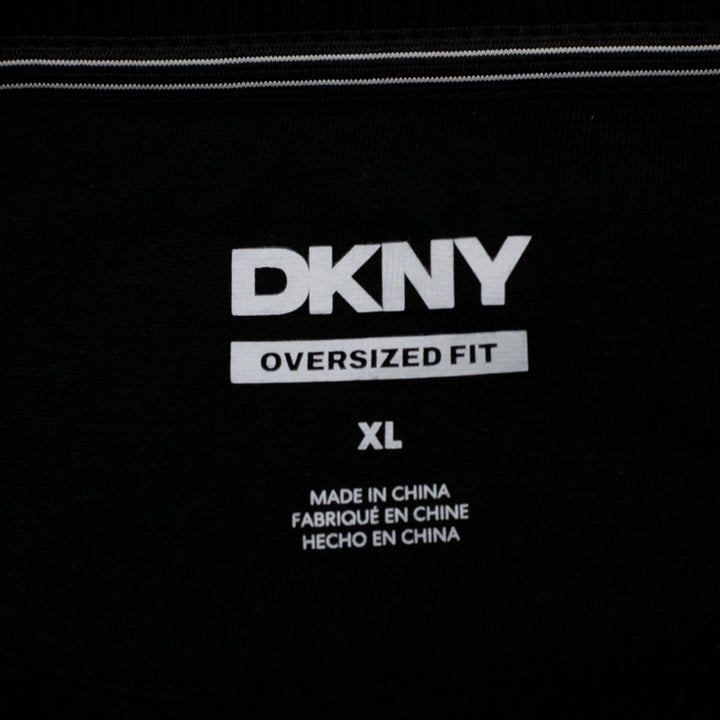 Mens DKNY Oversized Fit Crewneck Pullover Sweatshirt Black Size XL