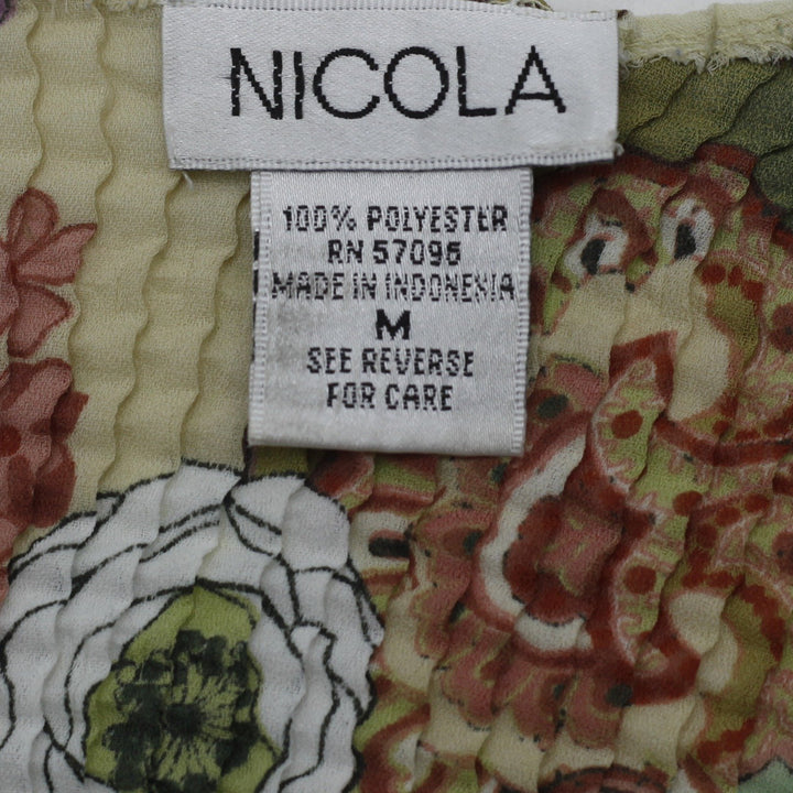 Y2K Ladies Nicola Floral Paisley Pleated Sleeveless Tank Top Size M