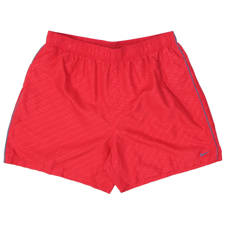 Mens Embroidered Nike Logo Red Sports Shorts