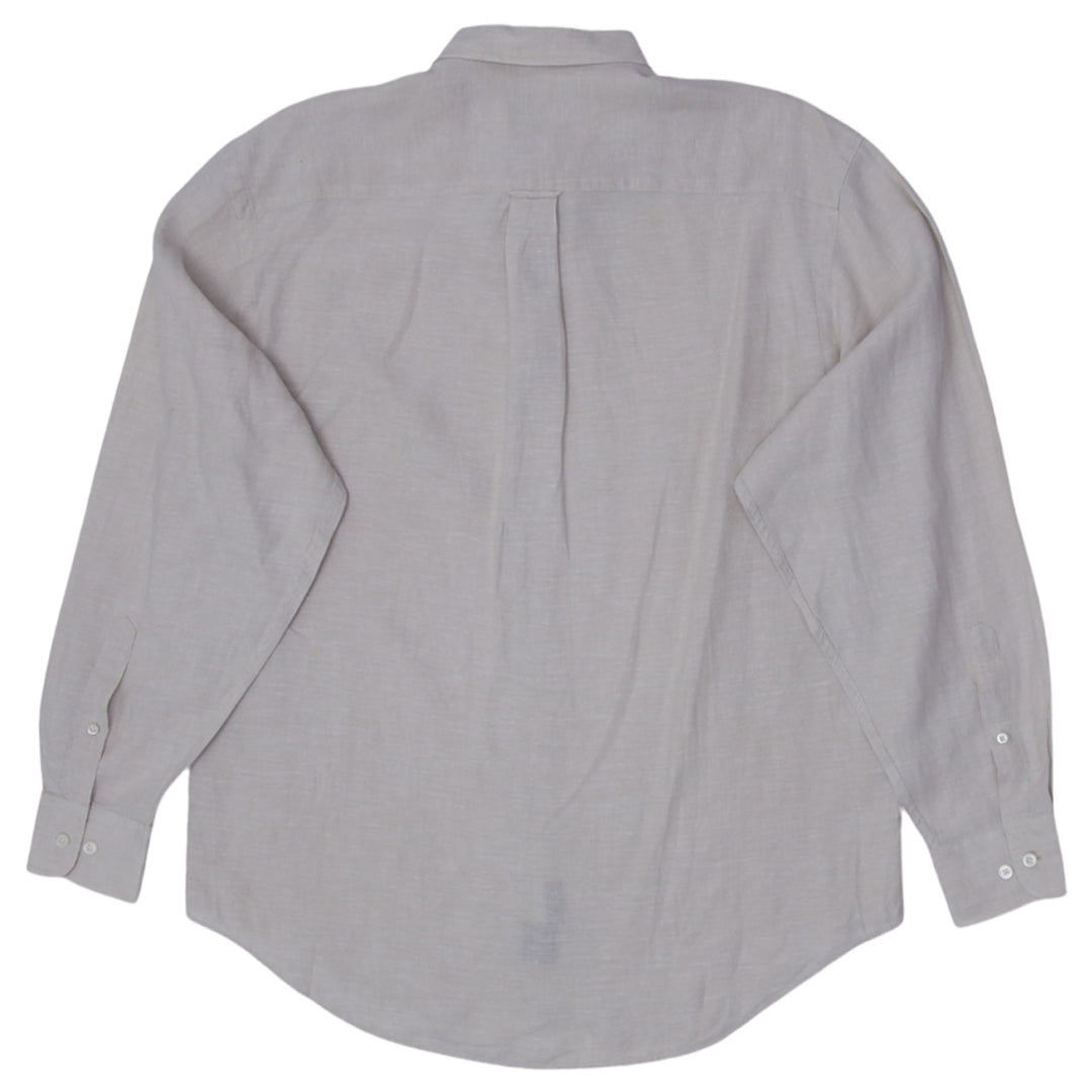 Men’s Nautica linen shirt with lightweight breathable fabric and classic button-up design