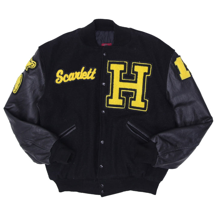 Vintage JBS Apparel Letter H Leather Sleeve Varsity Jacket
