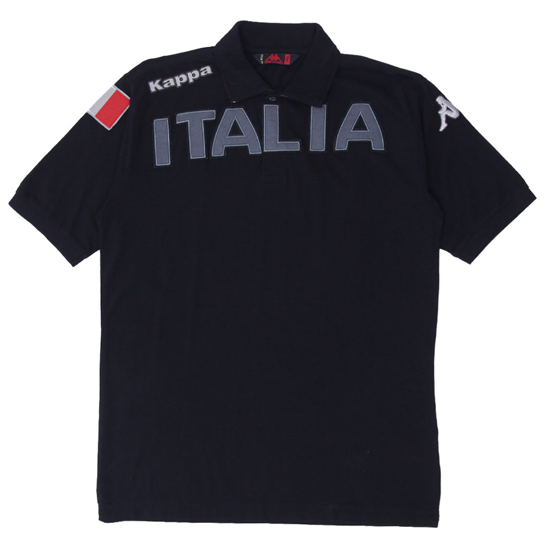 Mens Robe Di Kapa LA Polo Italia Polo T-Shirt Black - Fashion Rerun Vintage Migration_T-Shirt