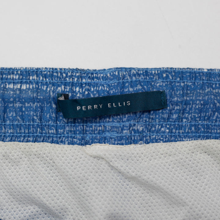 Mens Perry Ellis Swim Trunks Blue Flecked Board Shorts