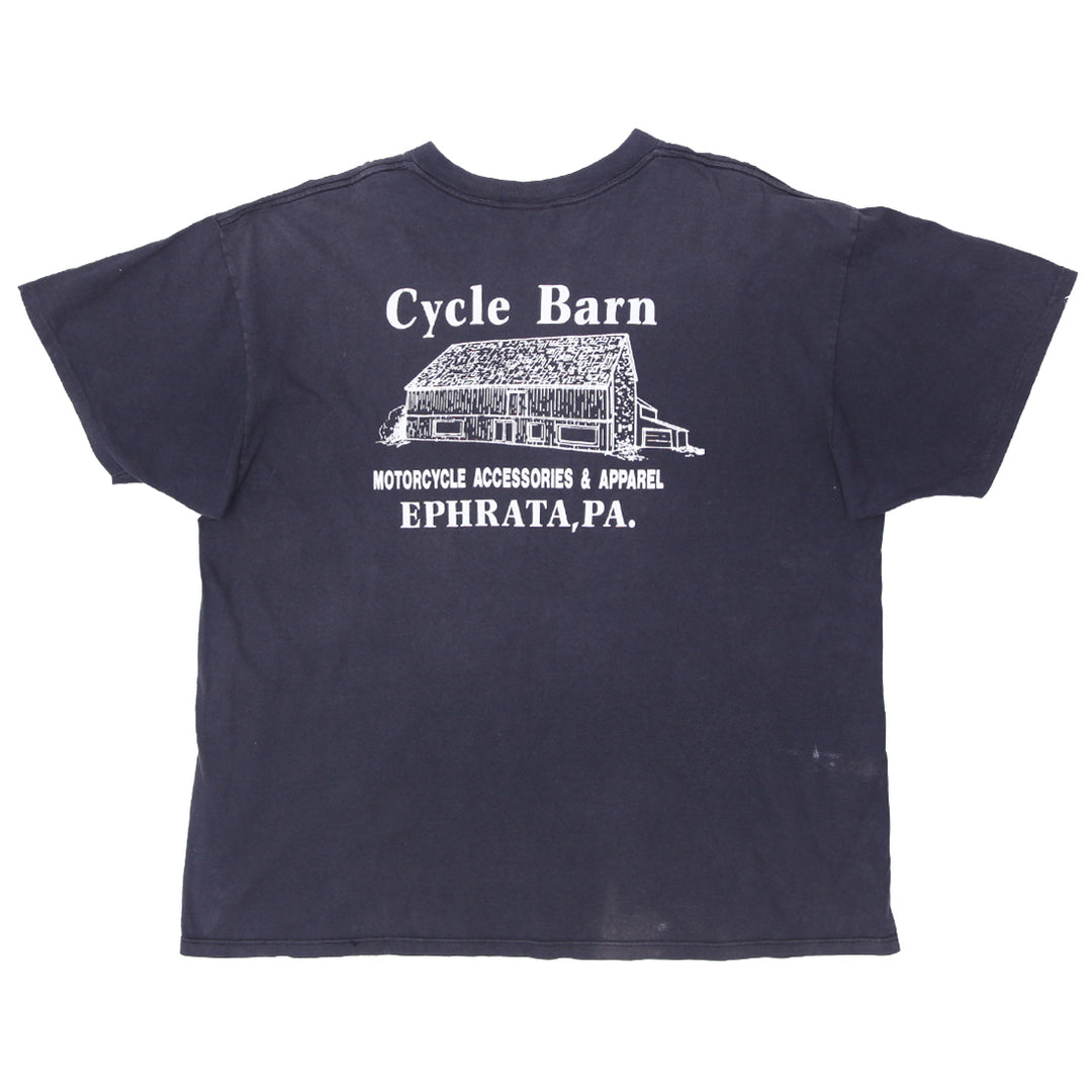 1993 Vintage 3D Emblem Survivors Cycle Barn T-Shirt Single Stitch Made in USA XXL