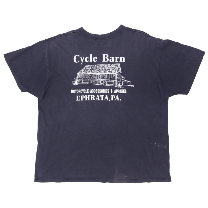 1993 Vintage 3D Emblem Survivors Cycle Barn T-Shirt Single Stitch Made in USA XXL