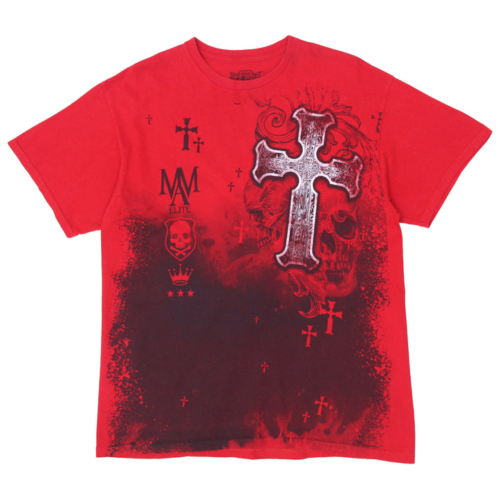 Mens Y2K MMA Elite Cross Skull AOP Graphic T-Shirt - Fashion Rerun Vintage Migration_T-Shirt