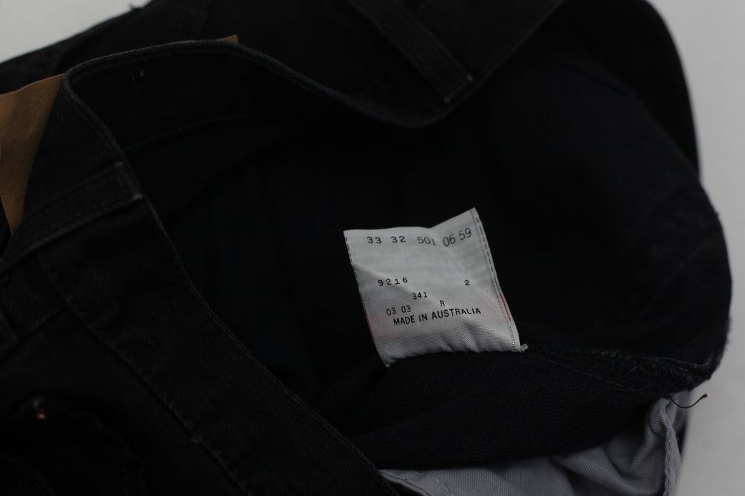 Vintage Levi Strauss 501 Button Fly Black Denim Jeans