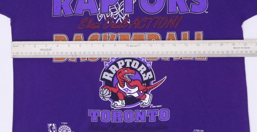 Vintage 90s Toronto Raptors Slam Dunk Action NBA Purple Basketball T-Shirt M | Migration_T-Shirts - View 8 | Fashion Rerun