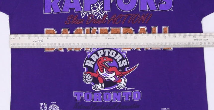 Vintage 90s Toronto Raptors Slam Dunk Action NBA Purple Basketball T-Shirt M | Migration_T-Shirts - View 8 | Fashion Rerun