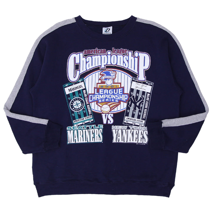 Vintage 2001 American League Championship Series Sweatshirt, Seattle Mariners vs New York Yankees XL - Fashion Rerun Vintage Migration_Sweaters