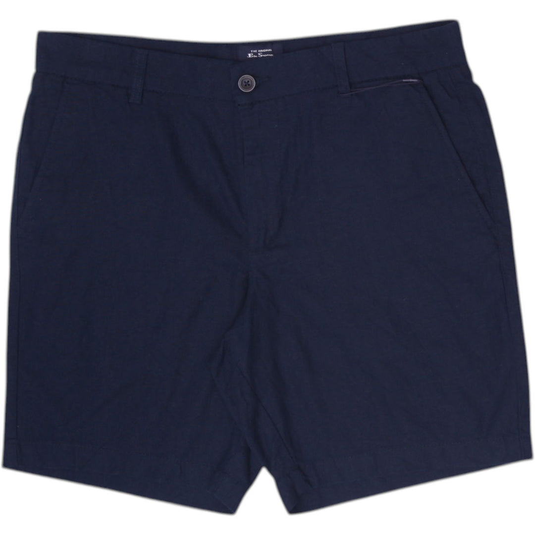 Mens Ben Sherman Regular Fit Linen-Cotton Chino Shorts Size 33W