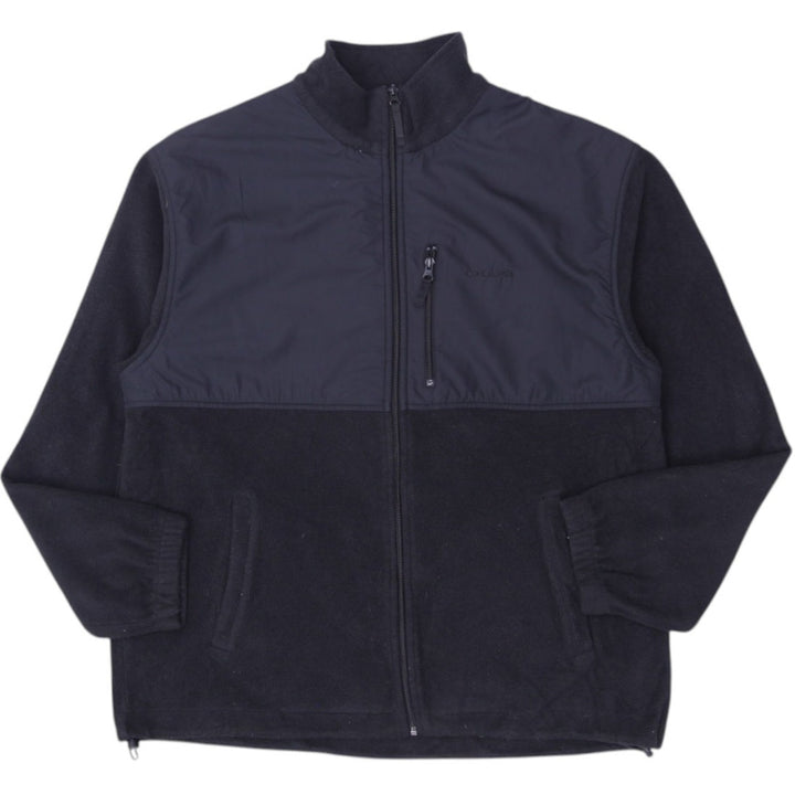 Mens Chaps Jacket Black Fleece Lightweight Full Zip Pockets Size L