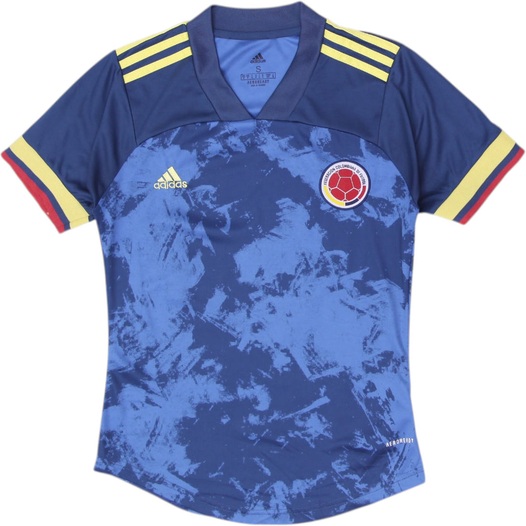 Mens Adidas Colombia 2020-21 Away Football Jersey Blue Camo Size S