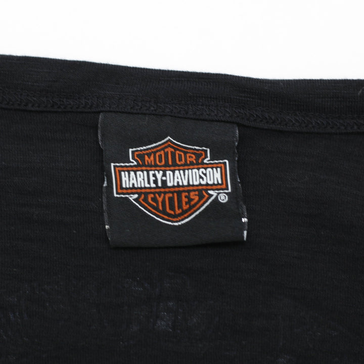 Ladies Harley Davidson Long Sleeve Top Black Graphic Tee