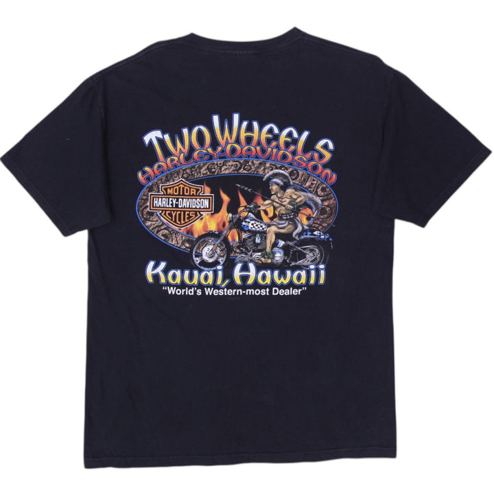 Vintage 90s Harley-Davidson Kauai T-Shirt Size L | Migration_T-Shirts - Side View | Fashion Rerun
