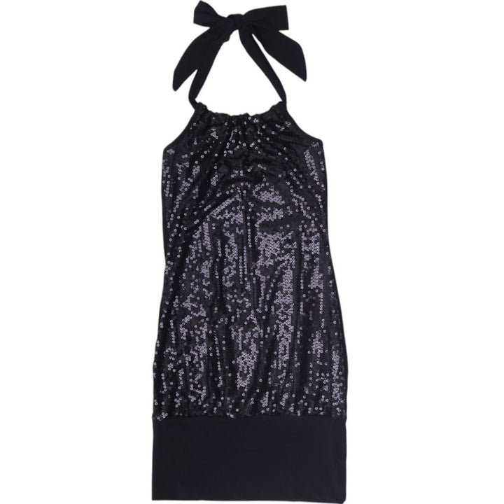 Y2K Ladies Southpole Collection Sequin Halter Top Tunic Mini Dress Size M