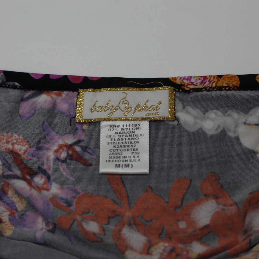 Y2K Ladies Baby Phat Floral Ruched Halter Tank Top Size M