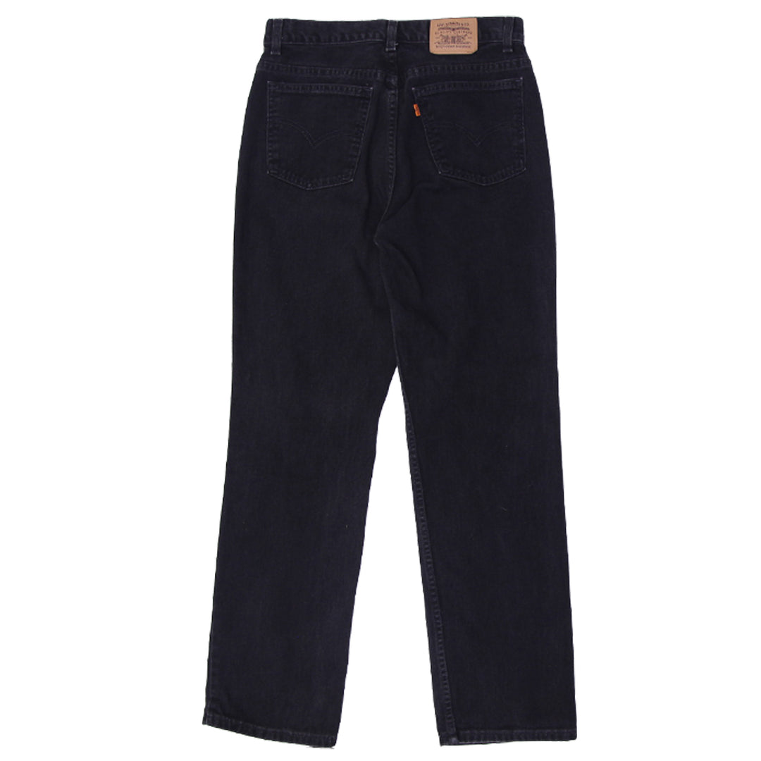 Vintage Levis Orange Tab Black Jeans | Migration_Pants MJ DROP UAENAT20 - Side View | Fashion Rerun
