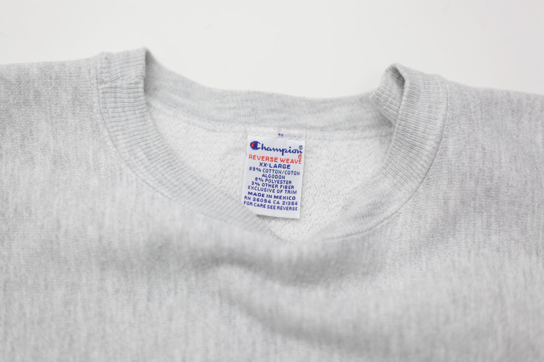 Vintage Champion Reverse Weave Embroidered Gray Sweatshirt