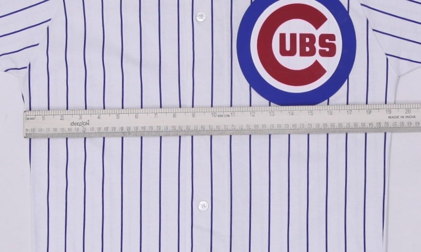 Vintage Russell Athletic Cubs Jersey White Pinstripe Baseball Made In USA M | Migration_Jerseys - View 6 | Fashion Rerun