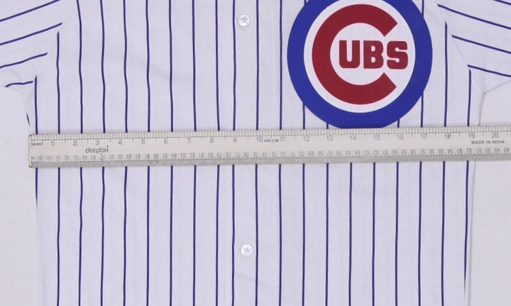 Vintage Russell Athletic Cubs Jersey White Pinstripe Baseball Made In USA M | Migration_Jerseys - View 6 | Fashion Rerun