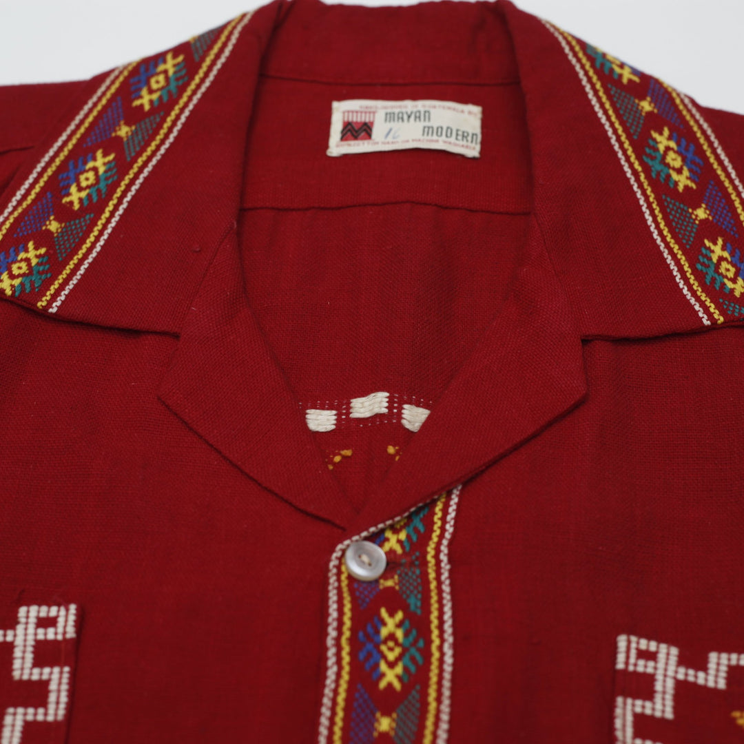 Vintage 80s Panajachel Quetzal Huipil Shirt