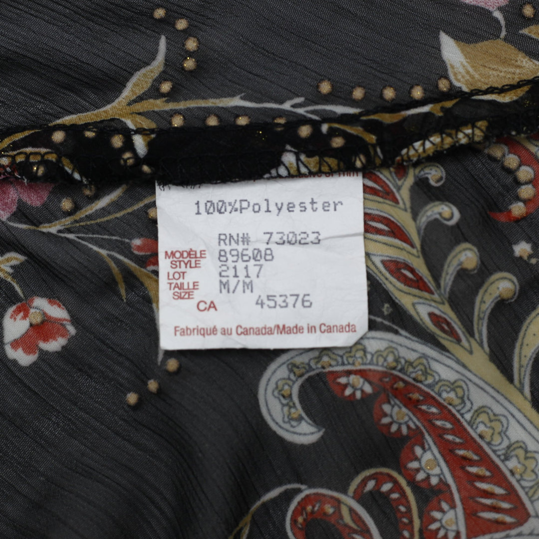 Y2K Ladies Suzy Shier Sheer Paisley & Floral Cami Top Size M
