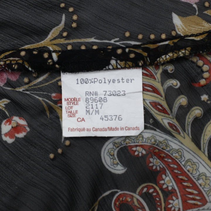 Y2K Ladies Suzy Shier Sheer Paisley & Floral Cami Top Size M