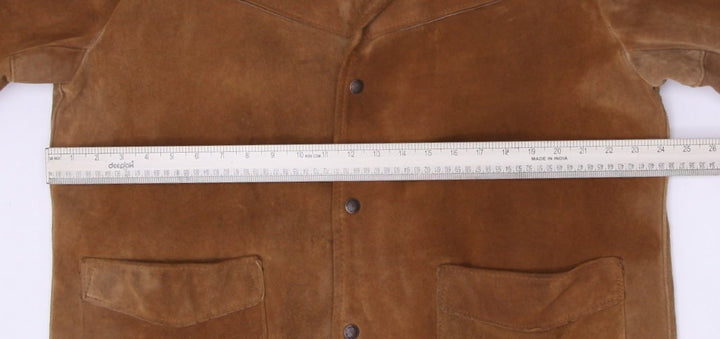 Vintage Aeropostale 80's Schott Western Brown Suede Jacket Made In USA Large | Migration_Jackets - Detail Vie | Fashion Rerun