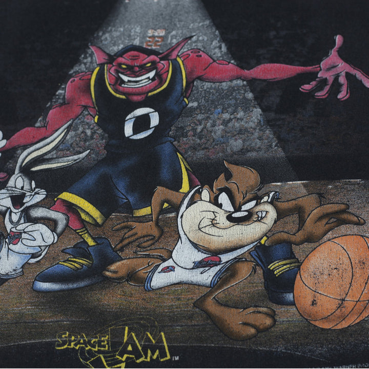 Vintage 90s Space Jam Bugs Bunny, Taz & Monstar Graphic T-Shirt Large Hanes