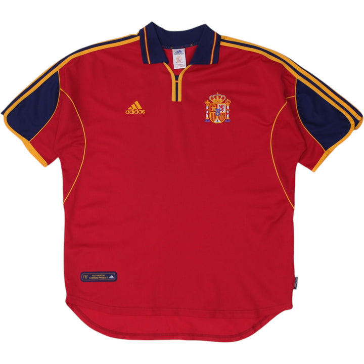 Mens Adidas Spain Soccer Jersey Red Authentic Teamwear '99-02 | Migration_Jerseys | Fashion Rerun