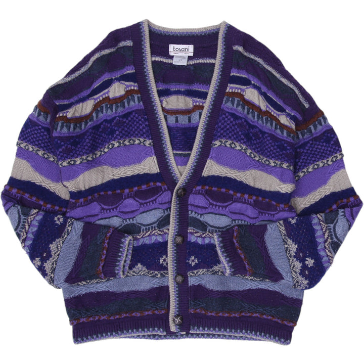 Vintage Tosani Coogi Classic 3D Knitted Cardigan sweater Size L