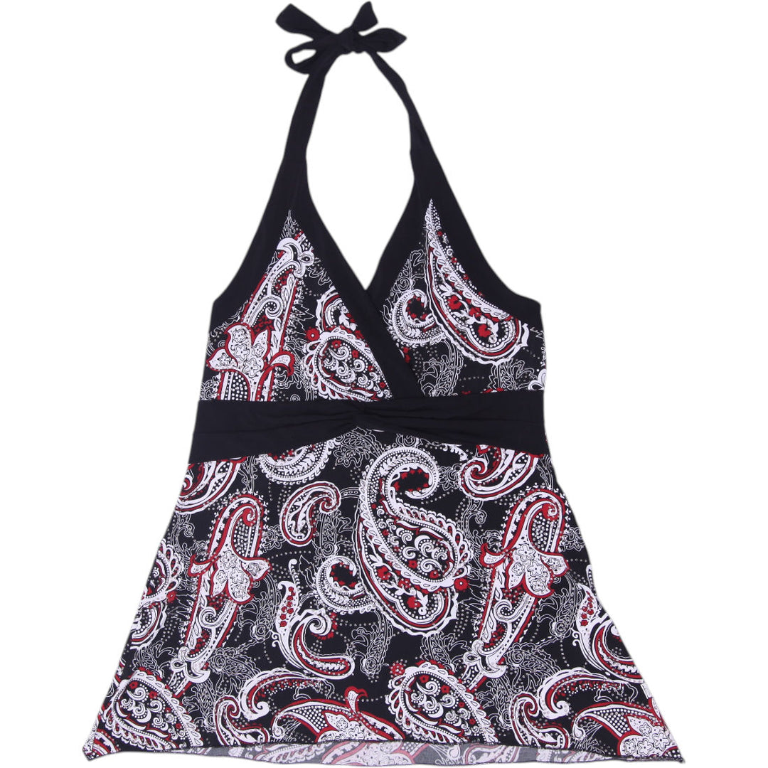Y2K Ladies La Senza Paisley Babydoll Halter Top Size L