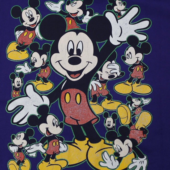 Vintage 90s Mickey Unlimited All Over Print Graphic T-Shirt Purple Size L