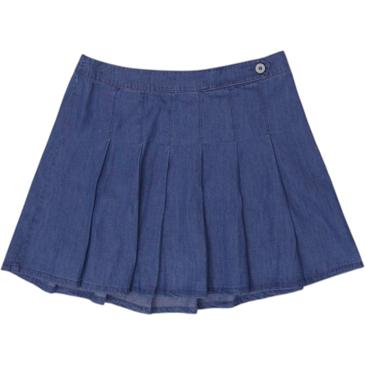 Y2K Ladie Blue Pleated Casual Fashions Denim Skirt Size M | Migration_Skirts | Fashion Rerun