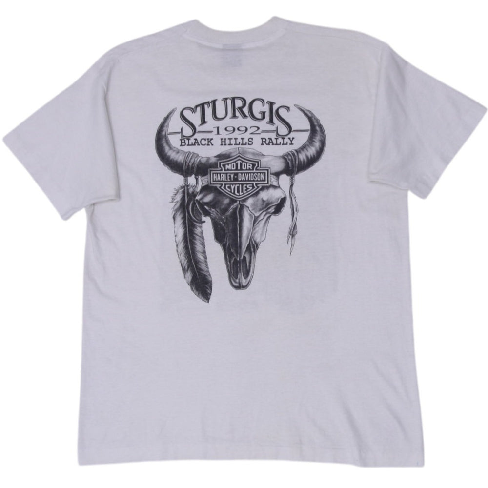 Vintage 1992 Harley-Davidson Sturgis Black Hills Rally 3d Emblem T-Shirt XL Made In USA Single Stitch | Migra | Fashion Rerun