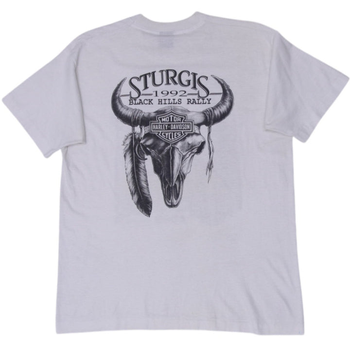 Vintage 1992 Harley-Davidson Sturgis Black Hills Rally 3d Emblem T-Shirt XL Made In USA Single Stitch | Migra | Fashion Rerun