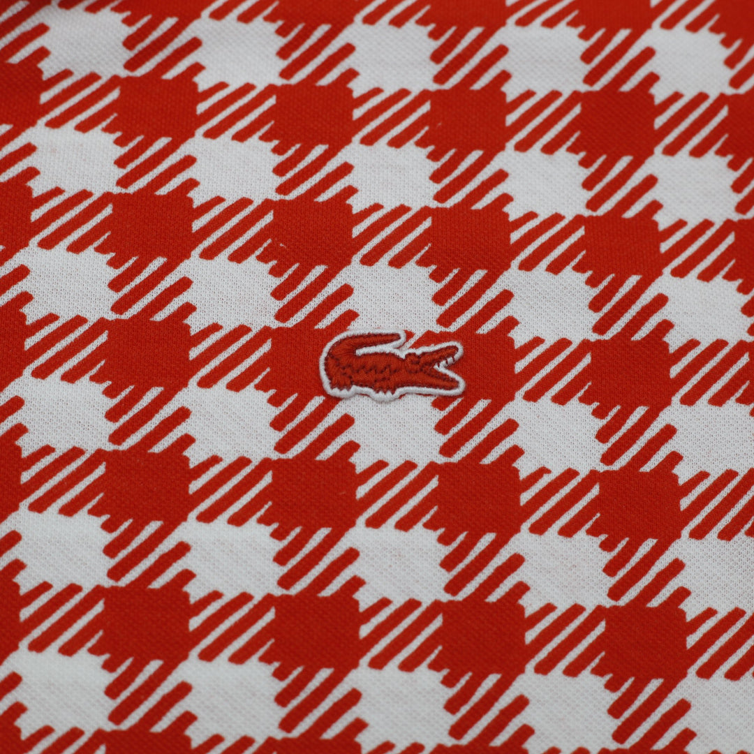 Mens Lacoste Slim Fit Printed Gingham Houndstooth Polo T-Shirt Size M