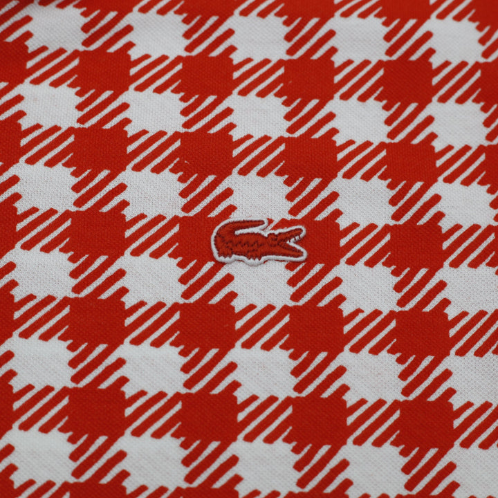 Mens Lacoste Slim Fit Printed Gingham Houndstooth Polo T-Shirt Size M